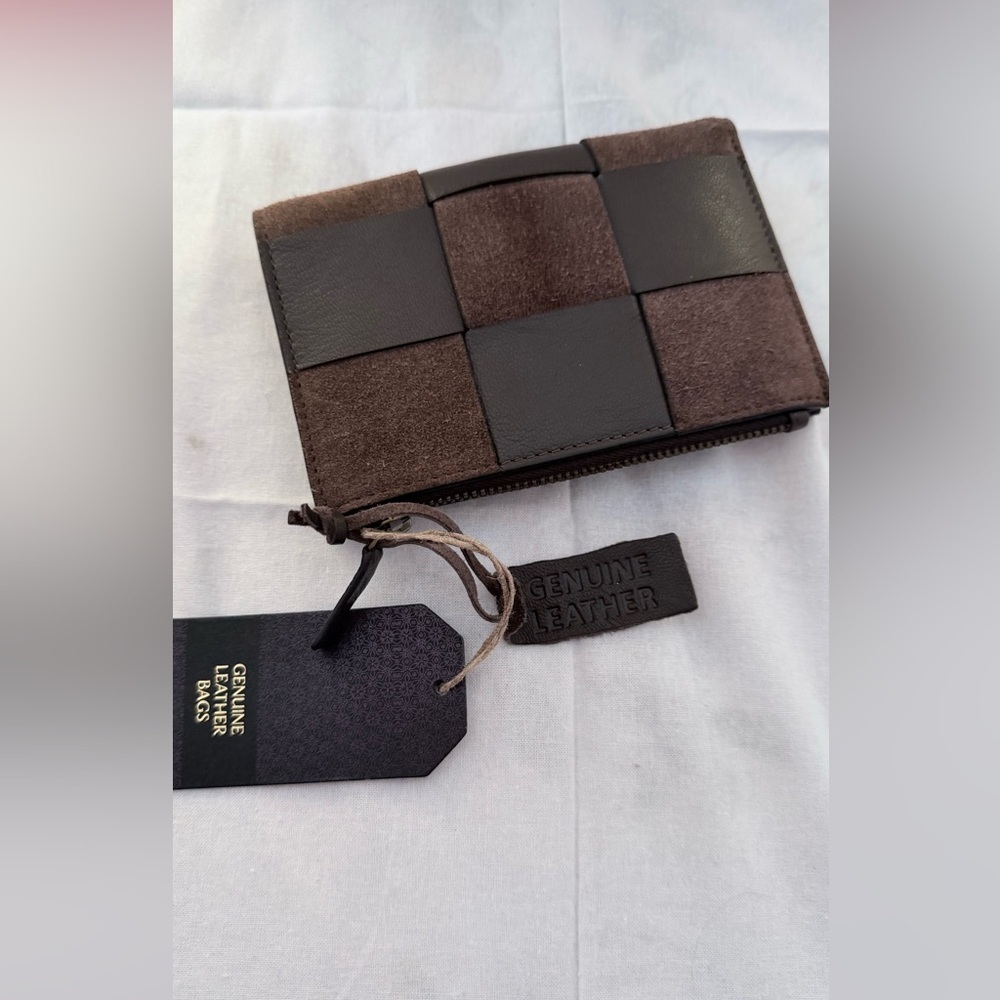 Genuine Leather Brown wallet unisex Bag